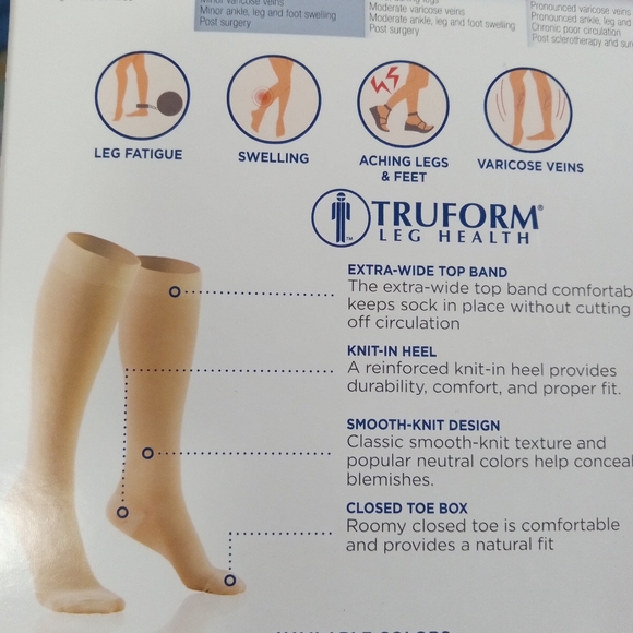 ⭐TRUFORM NUDE MEDICAL COMPRESSION STOCKINGS SOCKS SZ LARGE MODERATE 15-20 UNISEX - Picture 7 of 8
